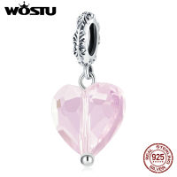 WOSTU Genuine 925 Sterling Silver Butterfly Bee Radiance Crystal CZ Charm Bead Pendant Fit Original Bracelet DIY Fine Jewelry