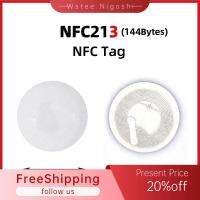 WSTEE NIGOSHI 50pcs กลมกลมๆ ป้าย NFC เส้นผ่าศูนย์กลาง25มม. 13.56MHz ฉลาก NFC213 ใช้งานได้จริง สติกเกอร์213 สำหรับ Huawei Share ios13ทางลัดอัตโนมัติส่วนบุคคล คัดลอกป้ายโคลน