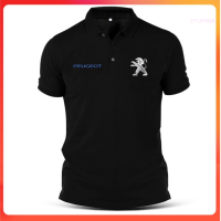 Summer Kaos Polo Lengan Pendek Motif Print Mobil Peugeot skt Bahan Katun untuk , B13 Sablon DTF fashion polo shirt