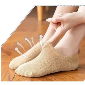PrettySet】2pairs Women Invisible Thin Mesh Socks Non-slip Ankle Low Female  Boat Socks No Show Breathable Sock