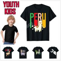 2023 new100 Cotton Youth Kids Cute Peruvian Alpaca product Llama From Peru T-Shirt For T Shirt Tops Boy Girl Tee