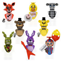 FNAF Five Night At Bear Mini Doll Action Figure Game Toy Chica Bonnie Foxy Spintraft Balloon Boy Lolbit Building Block Brick