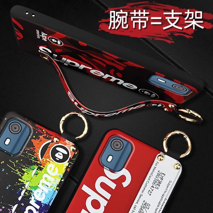 shockproof-lanyard-phone-case-for-nokia-c02-ta-1522-wristband-wrist-strap-back-cover-dirt-resistant-protective-silicone