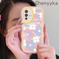 เคส Chenyyka สำหรับ VIVO V23 Pro 5G ลายการ์ตูนดอกไม้น่ารักเคสโทรศัพท์แบบใสขอบคลื่นดีไซน์ใหม่ปลอกซิลิโคนนิ่มป้องกันเลนส์กล้องเคสโปร่งใสกันกระแทก