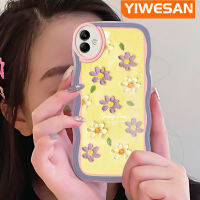 Dienya เคส F04 M04 A04E ปลอกสำหรับ Samsung สีม่วงดอกไม้สีเหลืองสีเคสมือถือกันกระแทกแบบใสนิ่มทนทานต่อรอยขีดข่วนเคสฝาครอบป้องกัน