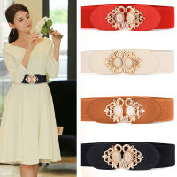 Female Elastic Belt Ladies Dress Coat Decorative Belt Faux Leather Wide Waist Belts Solid Cinch Waistband Waist Seal Belt