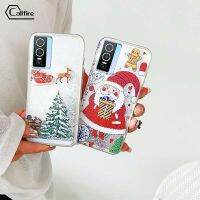 Callfire เคสใส่โทรศัพท์คอลไฟร์สำหรับ Vivo Y76S Y76 5G ลายคริสต์มาสกวางน่ารักซานตาคลอสรูปแบบต้นคริสต์มาสเกล็ดทราย