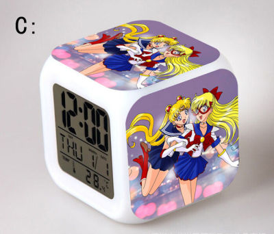 【Worth-Buy】 Prettysoldier Sailormoon นาฬิกานาฬิกาปลุกดิจิตอล Led 7สี Reloj Despertador ไฟตอนกลางคืนห้องนอนสำหรับเด็ก