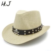 Donne Degli Uomini Di Paglia Cappello Da Cowboy Occidentale Con ม้วนขึ้นอสังหาริมทรัพย์ Cowboy Cowgirl แต่เพียงผู้เดียว Cappello Sombrero Billycock Ricopre Buona Forato Del Pacchetto 58ซม.