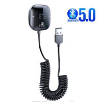 บลูทูธ5.0เครื่องเสียงรถยนต์ส่งสัญญาณไร้สายบลูทูธ FM T Ransmitter AUX รับเสียง MP3เครื่องเล่นชุดอุปกรณ์ติดรถยนต์แฮนด์ฟรี