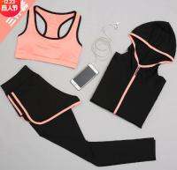 5 Pcs Set Women Sportswear Running Clothes Racer Back Bra Top Fitness Outfit Short and Pants Jump Rope Train Wears S21139