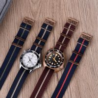 2023 ❃✤ Tali Jam Nilon Bergaris Militer Kelas Premium untuk Tali Jam Tangan Tudor Gelang Militer Cincin Bergerak 20Mm 22Mm