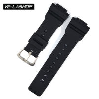 Velashop สายยาง CASIO สายนาฬิกาเรซิ่นสีดำคุณภาพดี หัวสแตนเลส สำหรับใส่นาฬิกาข้อมือคาสิโอ CASIO  Baby - G รุ่น Ba-110, Ba-111, Ba-112, Ba-130,Ba-120