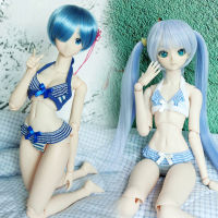 D04-A290 children handmade toy 13 14 MSD MDD Doll BJDSD GSC doll Accessories Blue bow striped plaid bikini underwear 1set