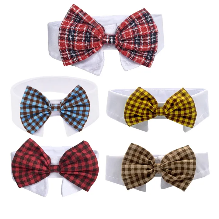 pet-plaid-bowknot-dog-cat-cute-lattice-bow-tie-collar-adjustable-cotton-strap-puppy-kitten-necklace-collar-pet-supplies