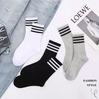 Solid Striped Black White Short Socks for Woman Harajuku Hip Hop Skateboard Crew Socks Cotton Casual Unisex Men Womens Socks