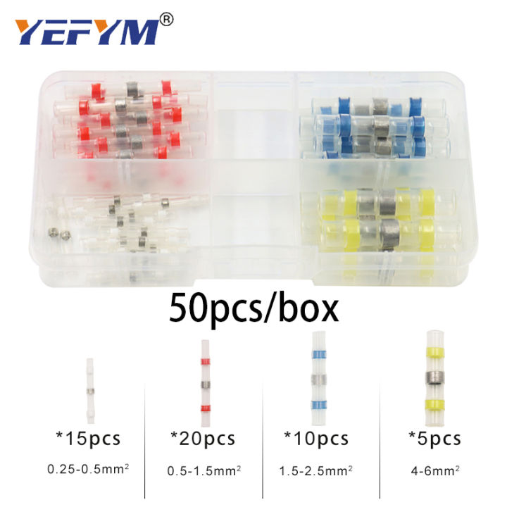 50-100-160-200-pcs-heat-shrink-เชื่อมต่อขั้วต่อกันน้ำ-solder-แขน-tube-สายไฟฉนวน-butt-connectors-kit-iewo9238