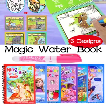 Magic Water Coloring Books Aqua Water Wow Drawing Color Reusable Drawing  Educational Toy With Water Pens