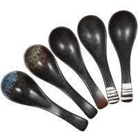 5 Pcs Mixing Spoon Restaurant Scoop Set Small Rice Creative Eating Ceramics Kitchen Utensil Dinner Serving Utensils