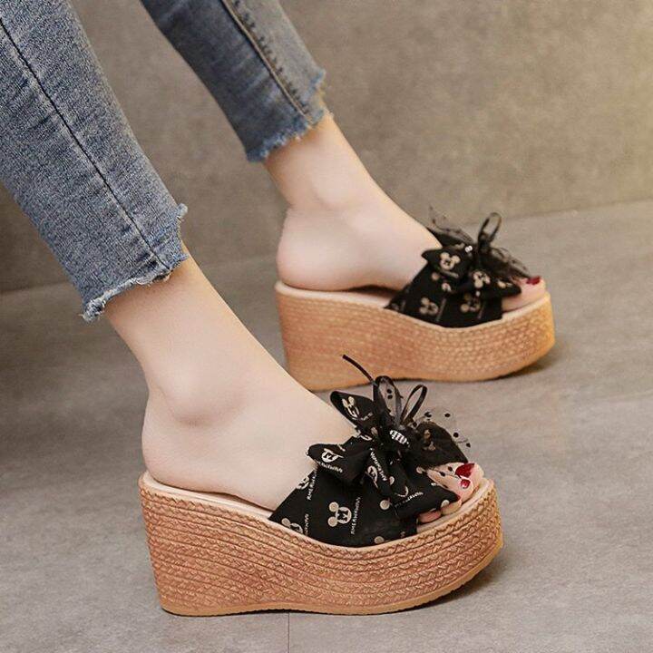 34-43-outerwear-plus-size-slippers-2022-summer-new-platform-wedge-bow-slippers-womens-shoes