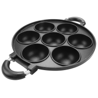 7 Hole Cooking Cake Pan Cast Iron Omelette Pan Non-Stick Cooking Pot Breakfast Egg Cooker Cake Mold Kitchen Cookware