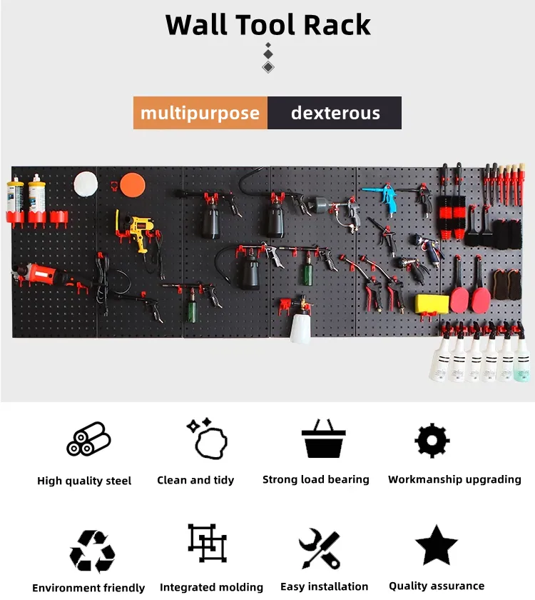 Tool Hanging Board Garage Wall Tool Rack Pegboard + Shelf Tools
