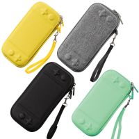 【lz】❈  Super magro bolsa para nintendo switch lite saco portátil à prova dportable água caso de proteção cor pura náilon botão colisão saco armazenamento