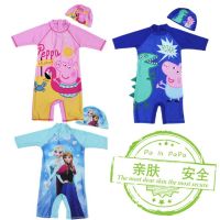 Kids Girls ชุดว่ายน้ำ One Piece UV50 + ชุดว่ายน้ำ 2 ชิ้นชุดว่ายน้ำหมวก Cap