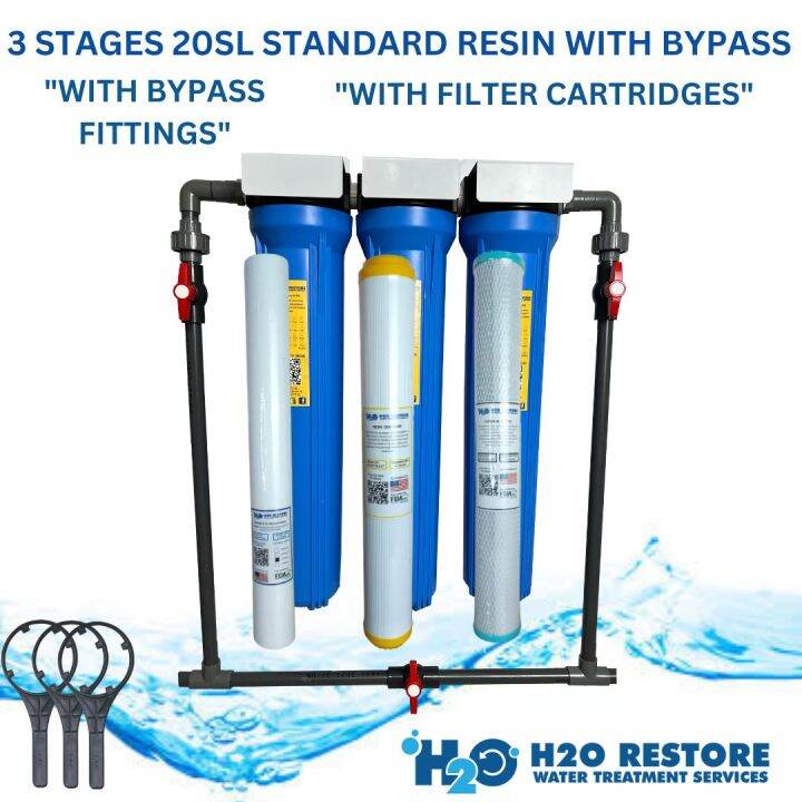 WATER FILTER H2O RESTORE 3 Stages Standard RESIN Complete Set Up ...