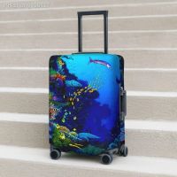 Tropical Marine Suitcase Cover Deep Blue Sea Holiday Travel Fun Luggage Supplies Protector