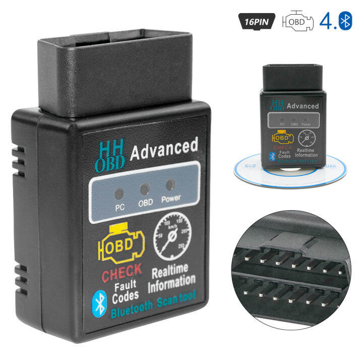 OBD ELM327 Bluetooth OBD2 OBDII Check Engine Interface Adapter ...