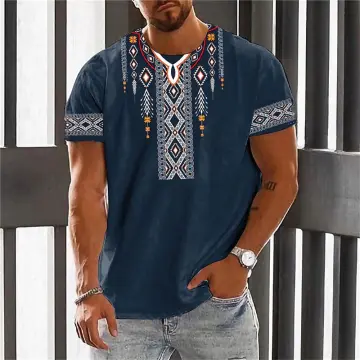 2023 New African Ethnic Style Men's Casual Suit Printed Shirt and