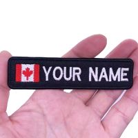 【YF】✐▥  10X2.5cm anadian Flag Canada Custom Name Stripes Badge Iron  Patchs Tags Numéro de texte personnalisé Toute