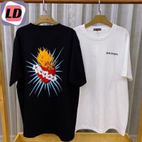 LD เสื้อยืดแขนสั้น Palm Angels หัวใจไฟ