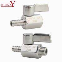 【hot】♈  MINI valve steel Handle 1/8 1/4 3/8 1/2 to 8mm 10mm 12mm Pipe adapter female male 304 2 way ball