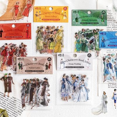 40 Pcs Vintage PET European People Stickers Pack DIY Diary Junk Journal Decoration Ladies Girls Label Sticker Album Scrapbooking Stickers Labels