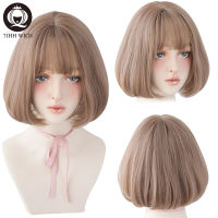 7JHH WIGS Lolita วิกผมเรียบสำหรับผู้หญิง Omber สีบลอนด์สีน้ำตาลสีดำตรงผมสั้น Star ทรงผม Party คอสเพลย์ Bob วิกผม