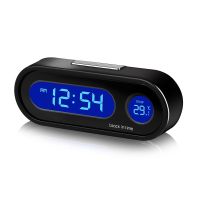 Mini Electronic Car Clock Time Watch Auto Clocks Luminous Thermometer LCD Backlight Digital Display Car Styling Accessories