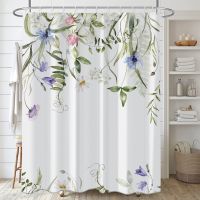 Baltan HOME LY1 Pastoral Country Flower Plant Shower Curtain HOME Storage Perforation-Free Polyester Waterproof Hook Direct Sales