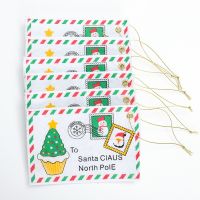 10pcs White Christmas Decoration Navidad New Year Santa Claus Envelope Small Gift Candy Bags Christmas Decorations for Tree Home