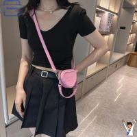 HAMIDAHY รูปหัวใจ กระเป๋า Crossbody กระเป๋าใส่เงิน มินิมินิ กระเป๋าสะพายไหล่แบบสั้น ลำลองแบบสบายๆ หนังพียู กระเป๋าแมสเซนเจอร์ สำหรับผู้หญิง