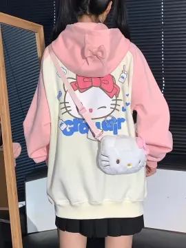 Hello Kitty oversized hoodie: Women Hoodies Fuchsia