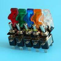 5pcs/lot 5 color/lot 12V 20A Auto Car Vichel Led Toggle Switch With Safety Cover Guard Red Blue Green Yellow White