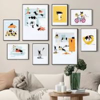 Black Cat Nigel On His Bicycle Wall Art Canvas Painting Nordic Poster And Prints Sushi Pictures For Laundry Room Decoration