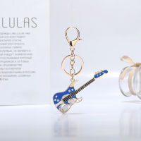 【cw】Fashion Simple Zircon Guitar Key Chain Men And Women Car Bag Pendant Key ring Hip-hop Jewelry Accessories Birthday Gift Souvenirhot ！