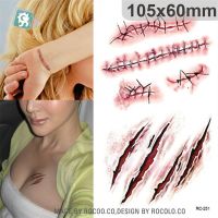 【YF】 Halloween Waterproof Temporary Tattoos Paper For Men Women Boy Scar Wound Realistic Blood Injury Fash Tattoo Sticker