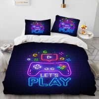 ◇♈ Cartoon Gamer Game Controller Comforter Bedding SetDuvet Cover Bed Set Quilt Cover PillowcaseKing Queen Size Bedding Set Child