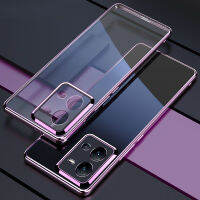 เคสสำหรับ VIVO V25e V25 V21e V20 Pro ตัวชุบโลหะหรูหรา TPU เนื้อนิ่มโปร่งใสฝาหลังแบบใสเคสโทรศัพท์