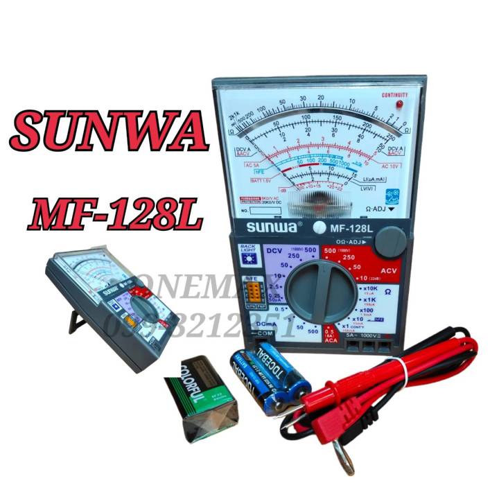 มัลติมิเตอร์เข็ม-sunwa-mf-128l-มัลติมิเตอร์แบบอนาล็อก-มิเตอร์วัดไฟแบบเข็ม-sunwa