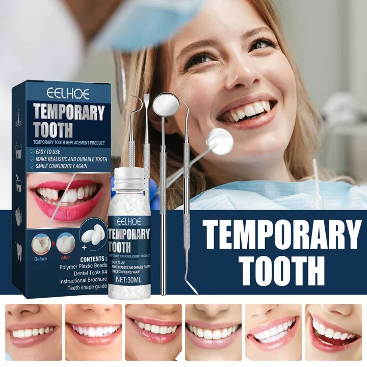 Temporary Tooth Repair Kit Moldable False Teeth for Missing Broken